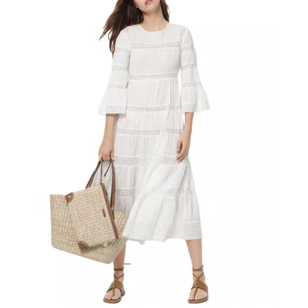 MICHAEL Michael Kors White‎ Dress Size XS Prairie Victorian Fairy Core Lace